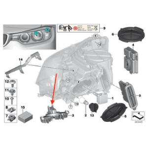 Module led feu de jour diurne 63117398766 Serie 3 F30 F31 F34 GT