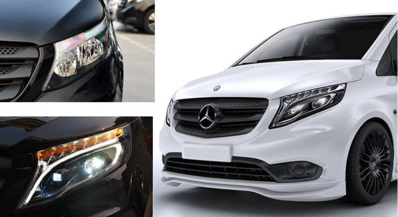 Mercedes w447 Vito phare led headlight halogen retrofit upgrade