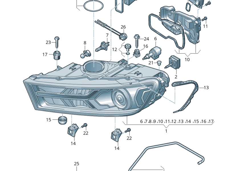 Module LED 4M0941475 pour feu de jour Audi Q7 droit / gauche