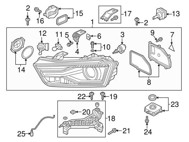 Module De Phare Avant Gauche LED DRL Pour Audi Q3 8U (2015-2018) - Référence 8U0941475B/8U0941475C