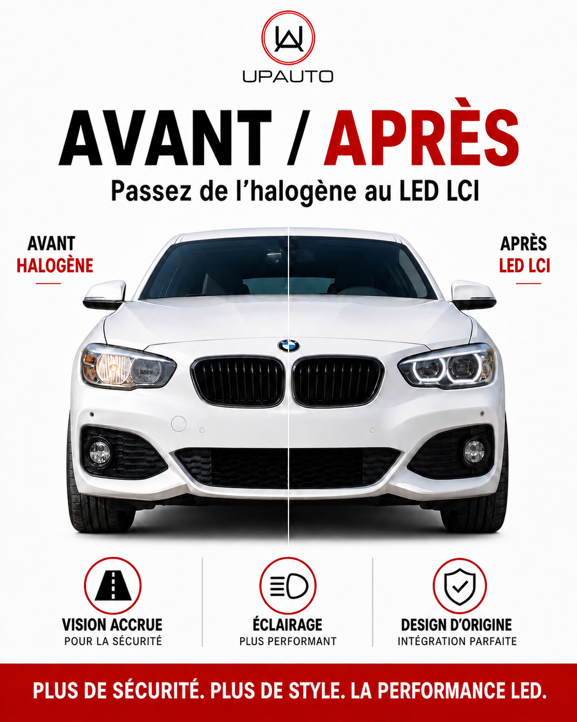 Kit conversion phare full led pour bmw série 1 F20 F21 LCI compatible version halogène plug and play