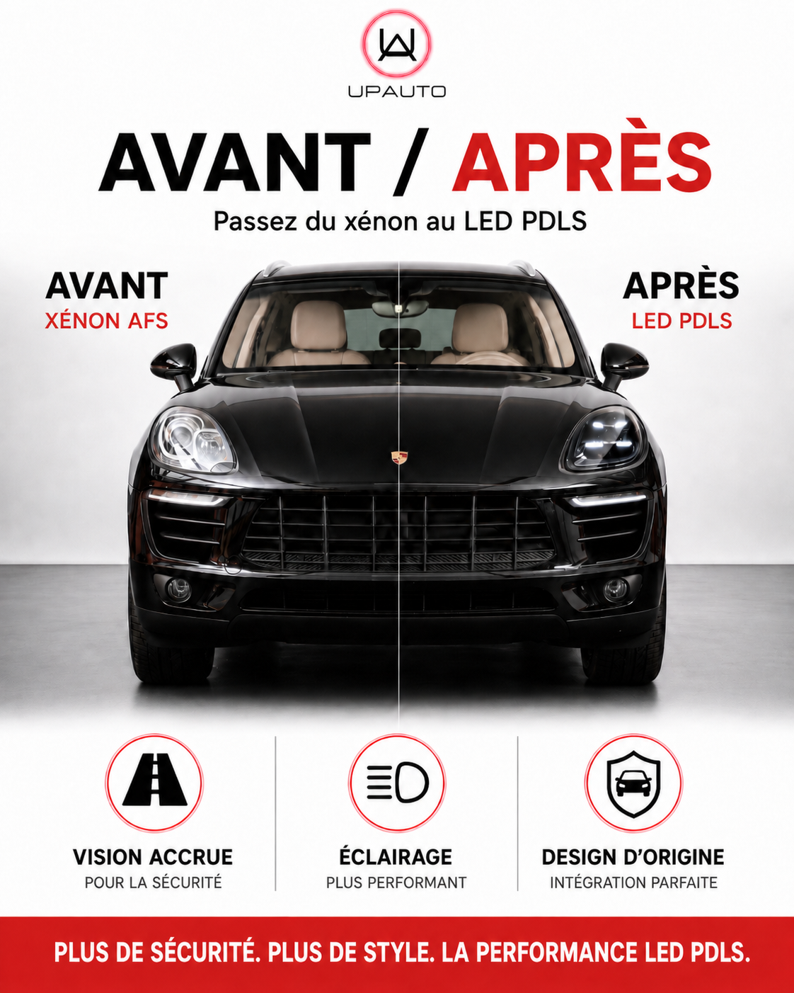 Phares led type PDLS pour Porsche macan 95b xénon AFS